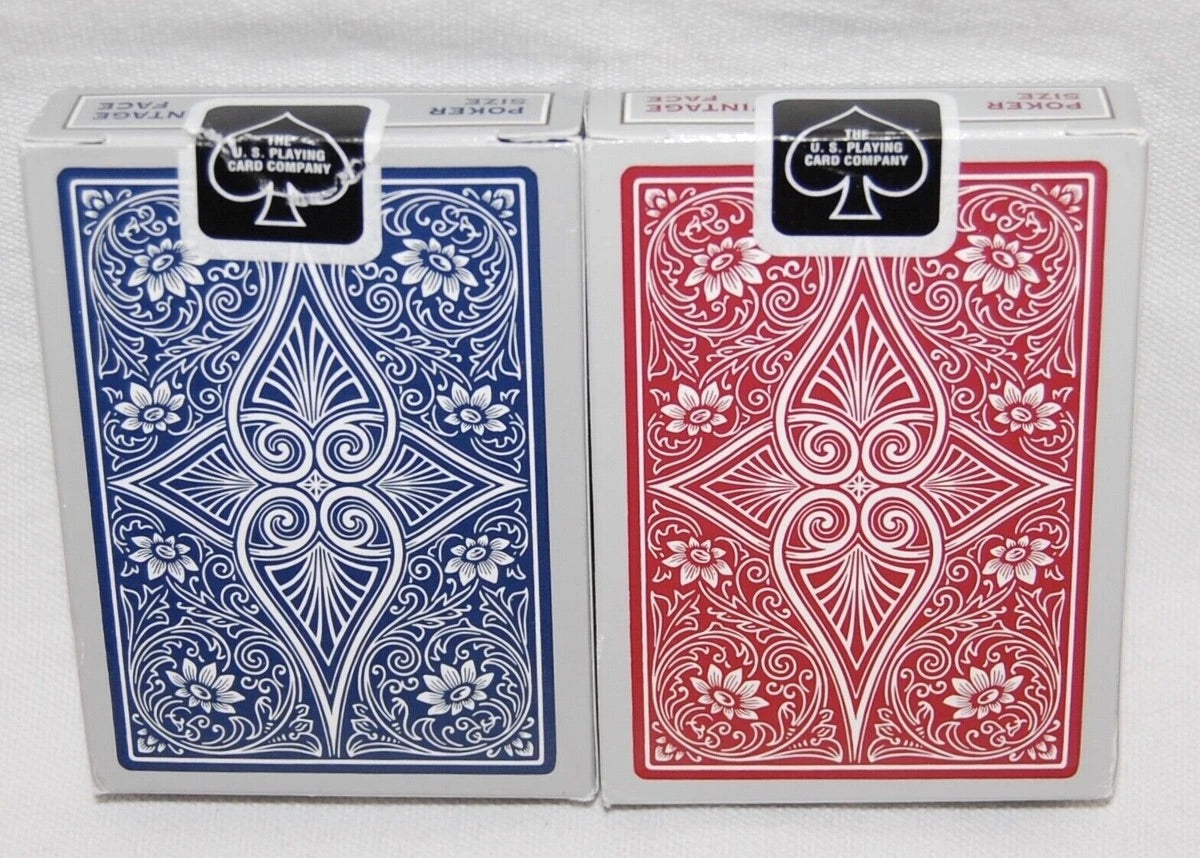 Bicycle Victors Back Vintage Design Playing Cards 2 Deck Set 1 Red &amp; 1 Blue