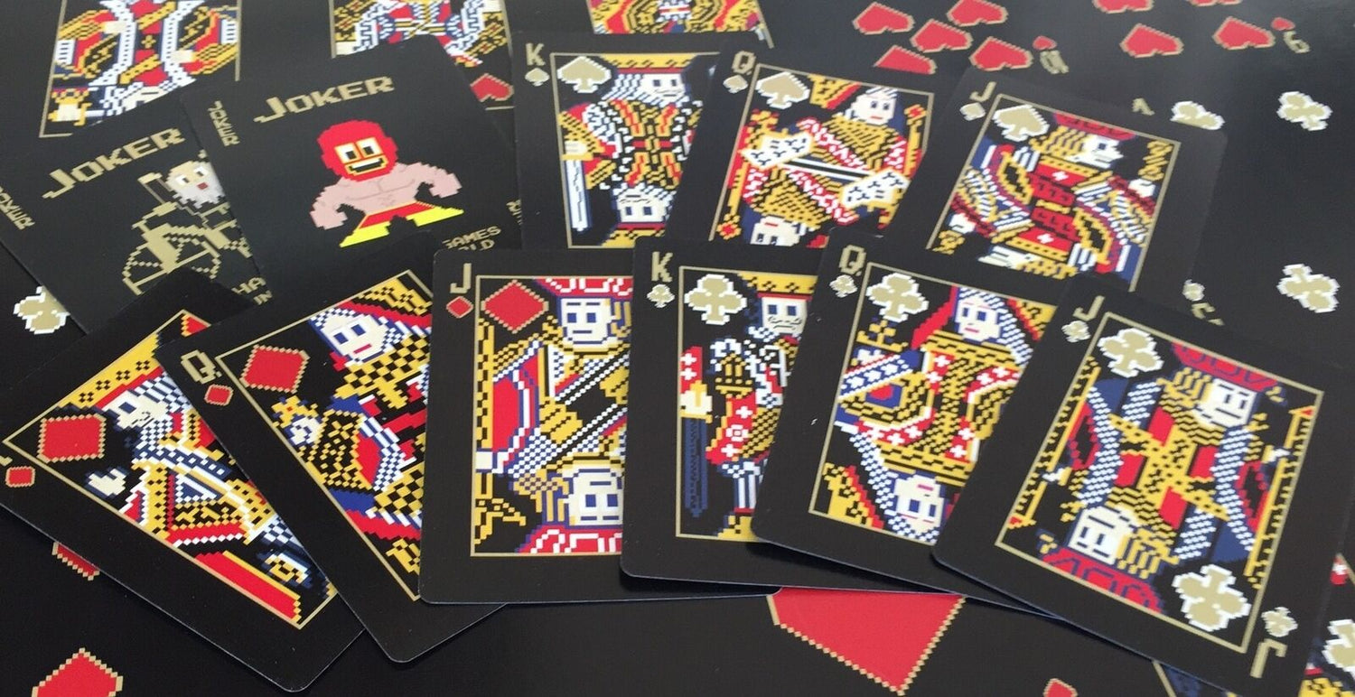 8-BIT Traditional Gold + Green Playing Cards Set