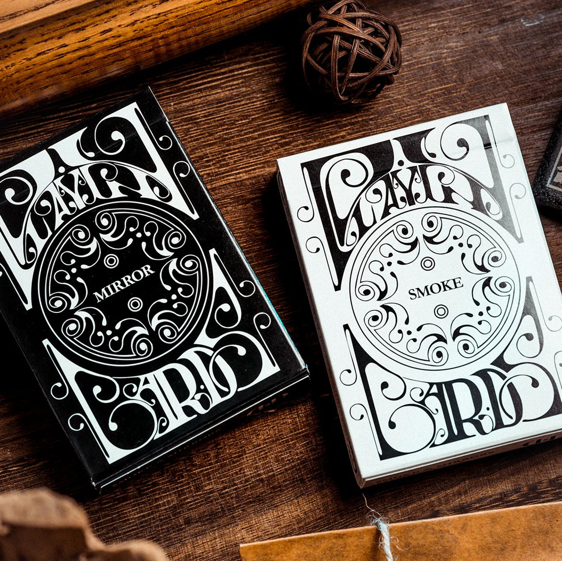 Smoke &amp; Mirrors Black White Playing Cards
