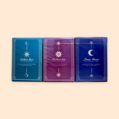 Violet Luna Moon + Helius Sun + Esther Star Standard + Deluxe Playing Cards Set