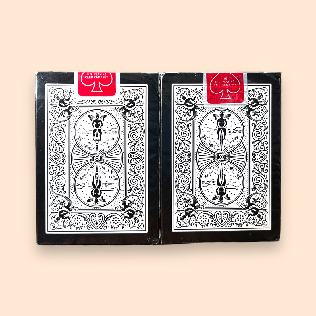 Bicycle Black Tigers White + Red Pips Playing Cards [1st Edition]